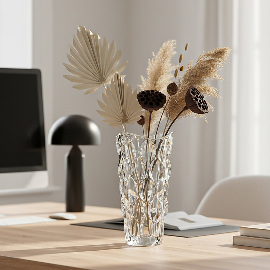 SOGA 29cm Glass Clear Vase Crystal VASE Thick Modern Home Decor