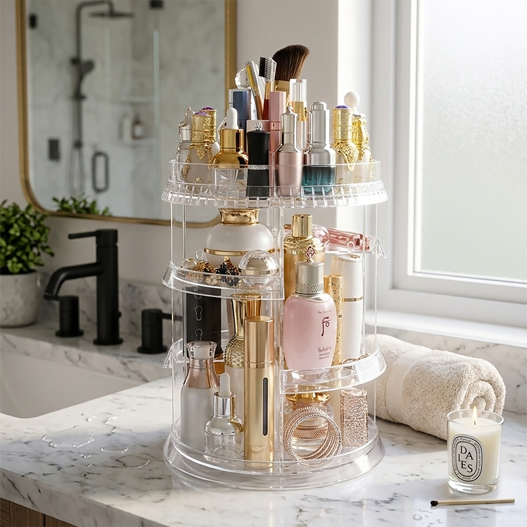 360 Degree Rotating Makeup Organiser Cosmetics Holder