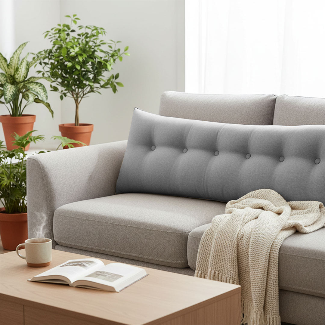 SOGA 180cm Silver Wedge Bed Cushion