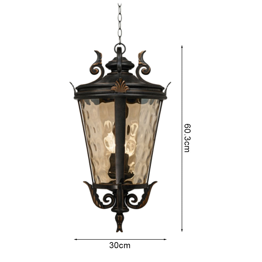 Vintage Lamp 60.3cm Aluminum & Glass Lantern