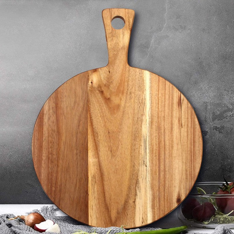 SOGA 42cm Round Acacia Serving & Cutting Board