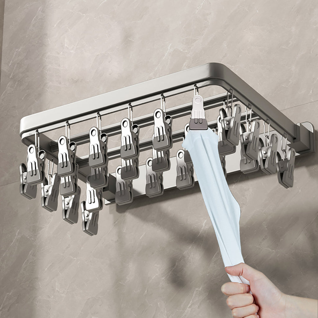 Wall-Mounted Multi-Clamp  Clothes Hanger