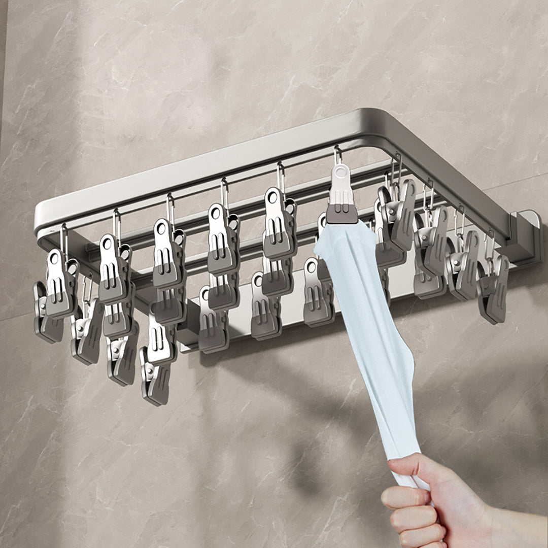 Wall-Mounted Multi-Clamp  Clothes Hanger