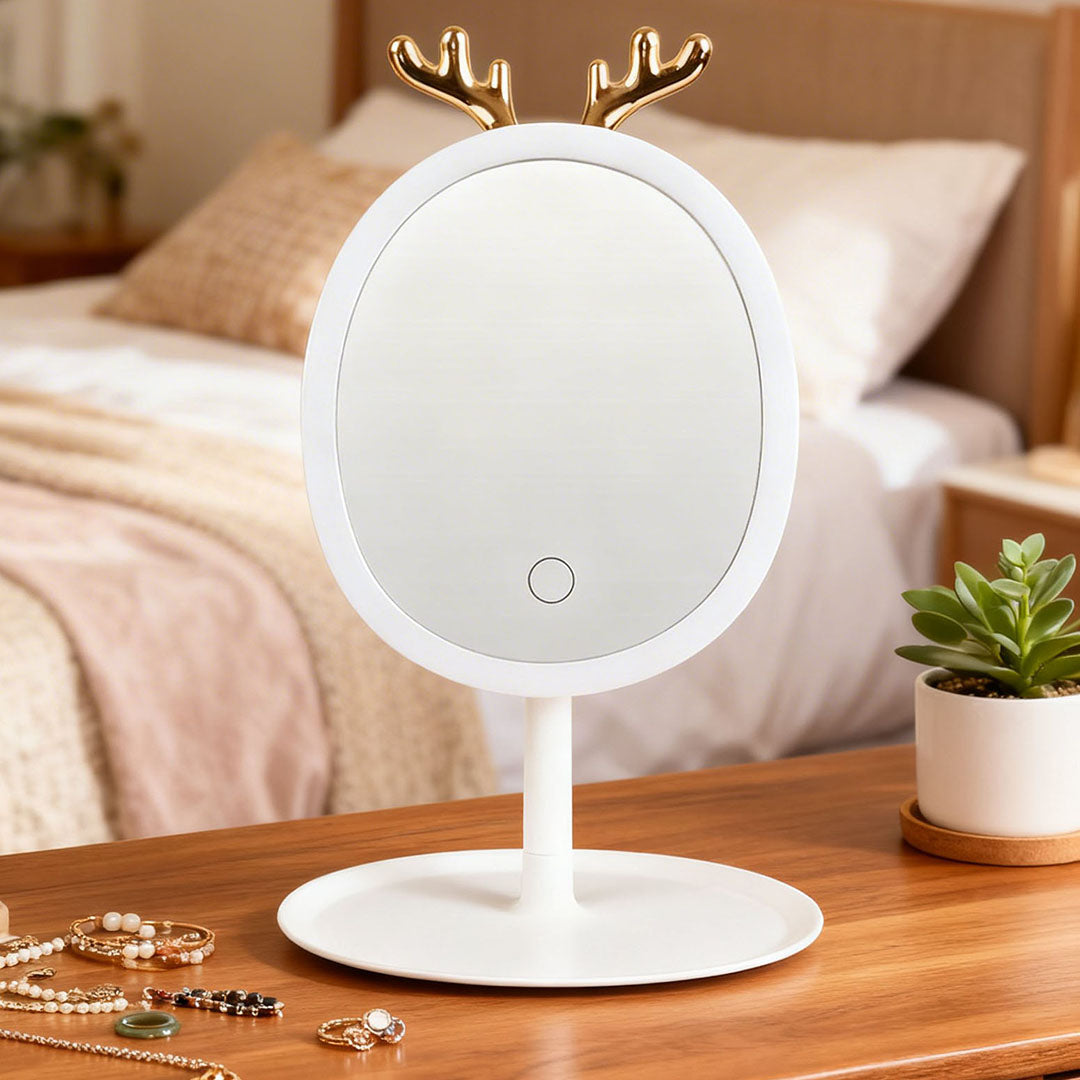 White Antler LED Light Makeup Mirror