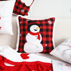 SOGA 45cm Throw Pillow Red Christmas Snowman Square Cushion