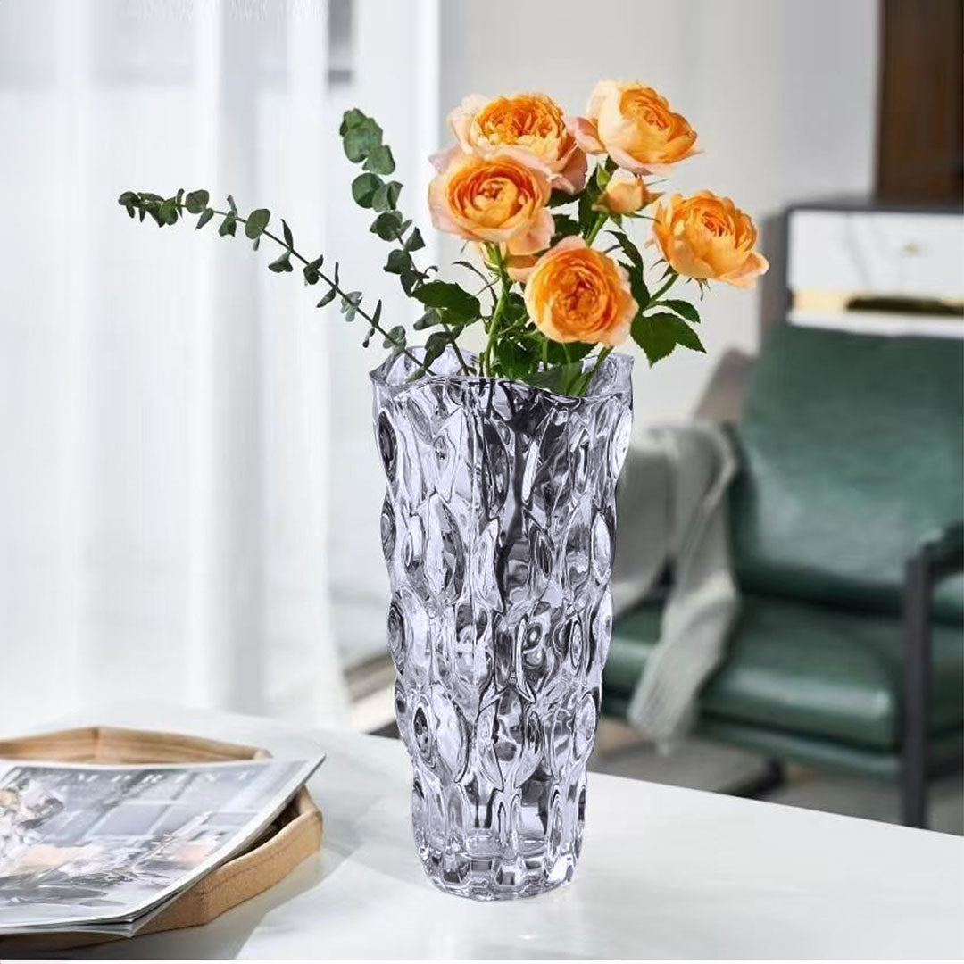 SOGA 30cm Glass Grey Vase Crystal VASE Thick Modern Home Decor
