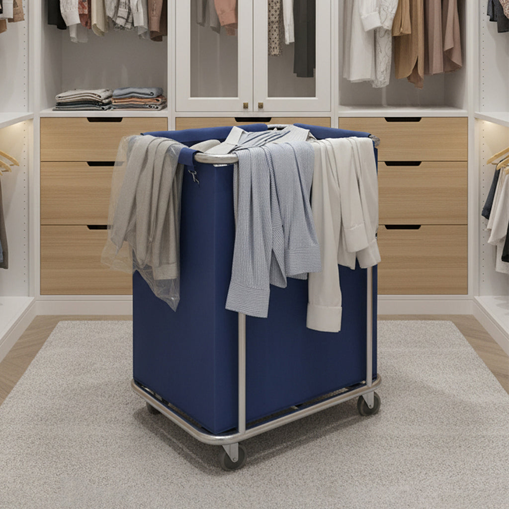 Stainless Square Linen Cart Blue