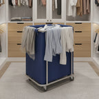 Stainless Square Linen Cart Blue