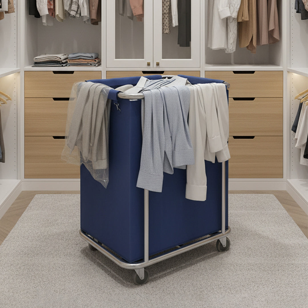 Stainless Square Linen Cart Blue
