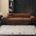 SOGA Four-seater Brown Sofa Cover Leopard Print 180x420cm Polyester