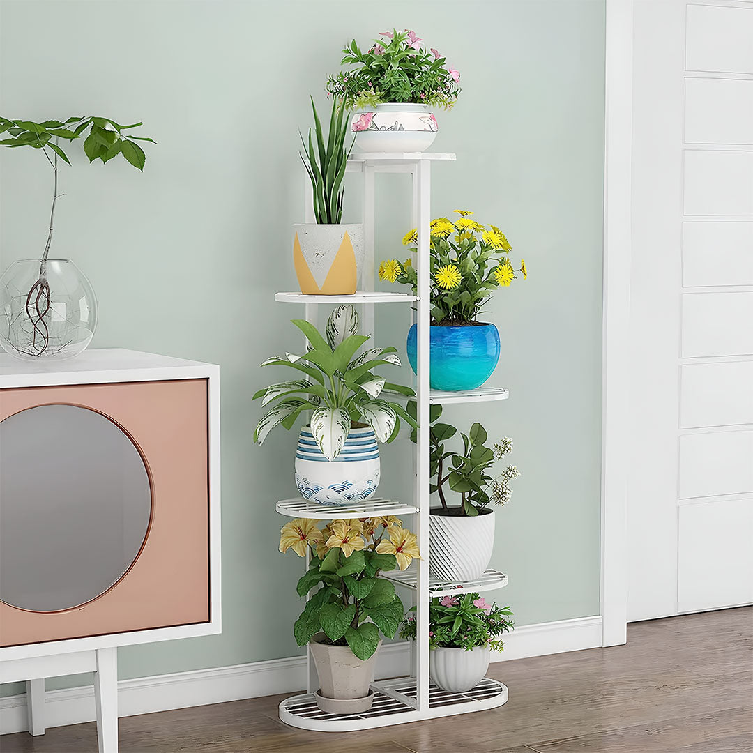 7 Tier White Metal Plant Rack