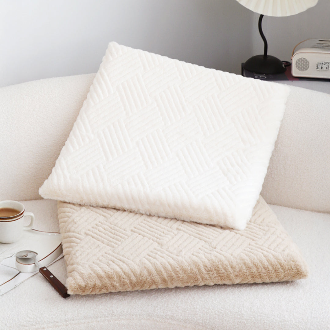 SOGA 45cm White Chevron Square Cushion Soft Leaning Plush Backrest Throw Pillow