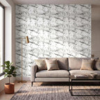 SOGA Peel & Stick Floor and Wall Tiles 30 x 30cm 10 Pack Black White Faux Marble