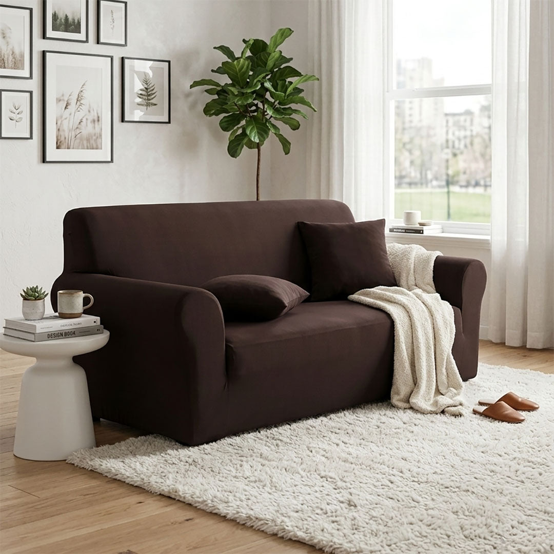 High Stretch 2-Seater Coffee Sofa Slipcover