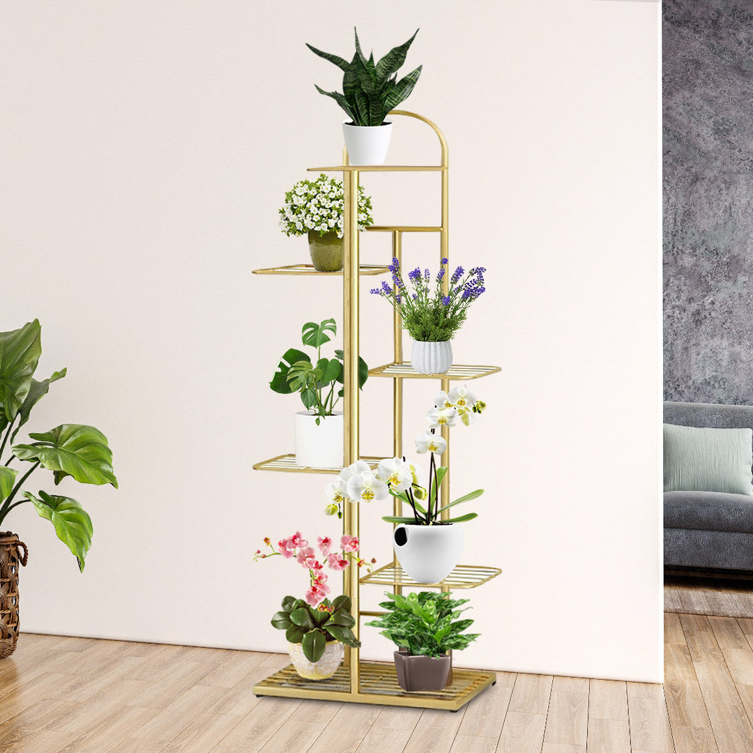 4 Tier Gold Metal Plant Flowerpot Display Rack