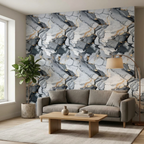 SOGA Peel & Stick Floor and Wall Tiles 30 x 60cm 10 Pack Blue Agate Faux Marble