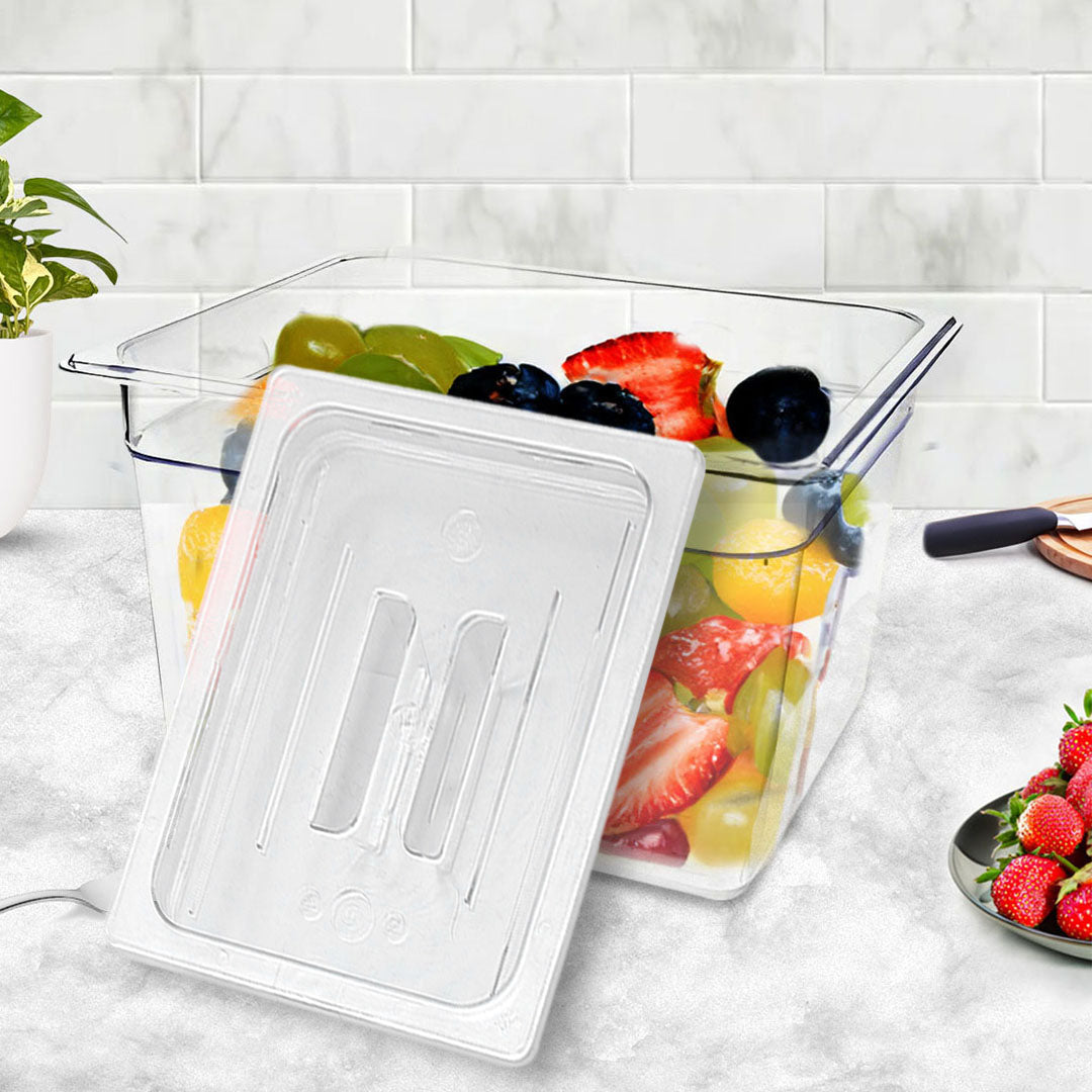 200mm Clear GN Pan 1/2 Food Tray with Lid