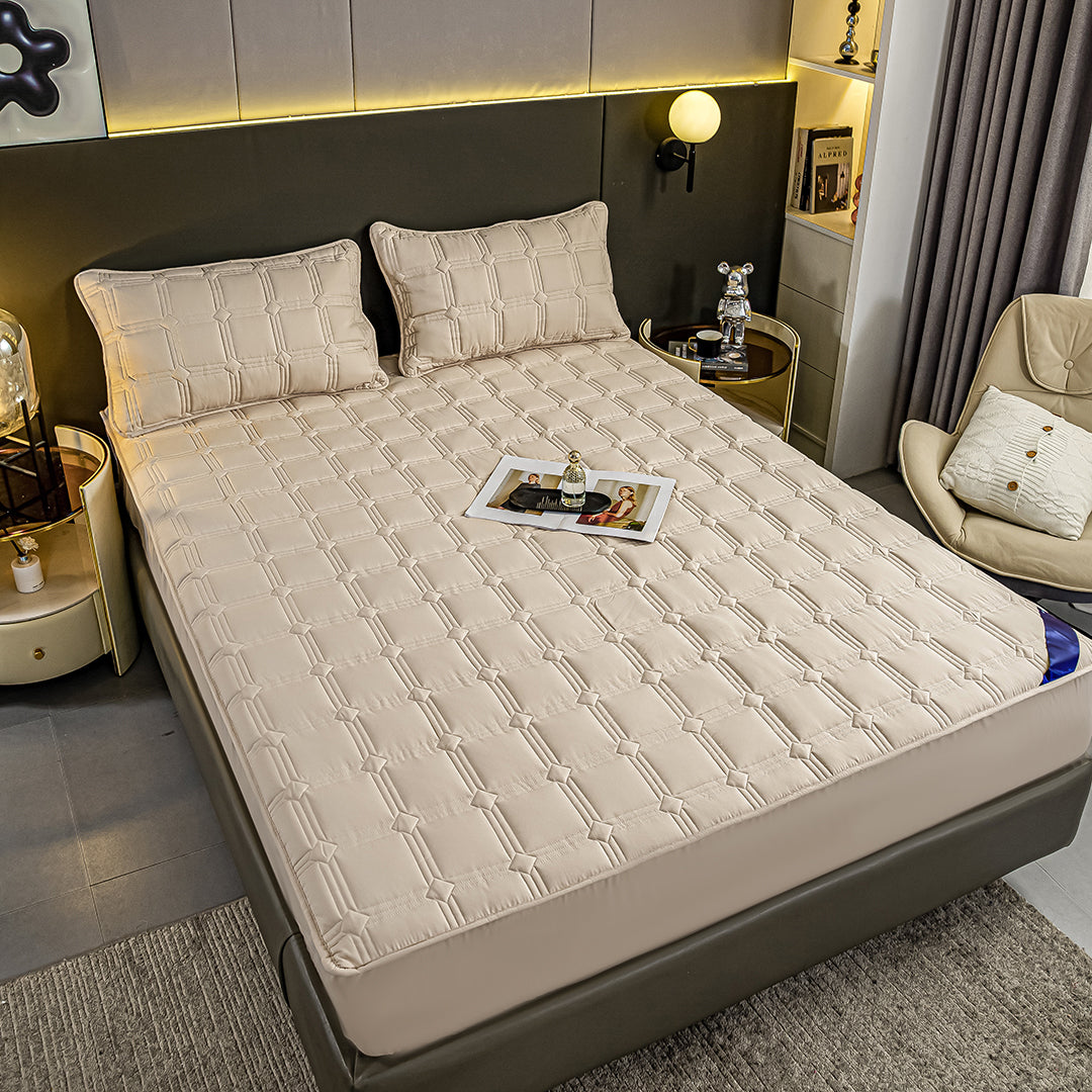183cm Beige Wide Mattress Cover