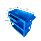 3 Tier Tool Storage Cart Blue