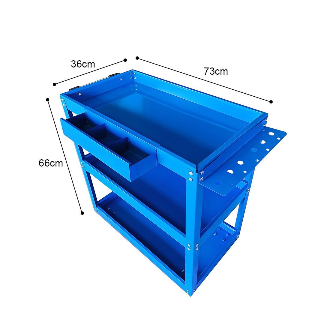 3 Tier Tool Storage Cart Blue