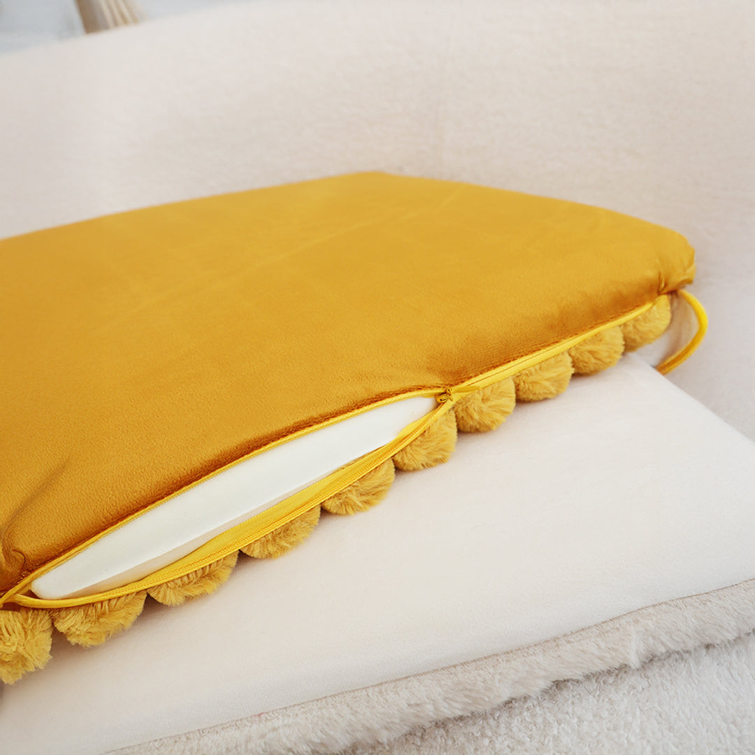SOGA 45cm Golden Corduroy Square Cushion Soft Leaning Plush Backrest Throw Seat Pillow