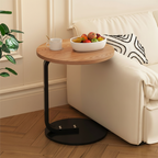 50cm Wood Board Mini Side Table Movable Lightweight w/ Black Frame