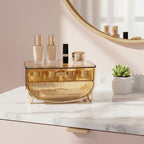 2 Tier Golden Yellow Multifunctional Countertop Cosmetic Storage Organiser