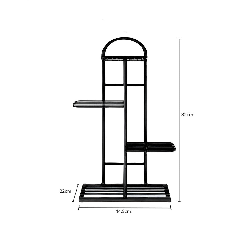 4 Tier Black Metal Plant Flowerpot Display Rack