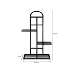 4 Tier Black Metal Plant Flowerpot Display Rack