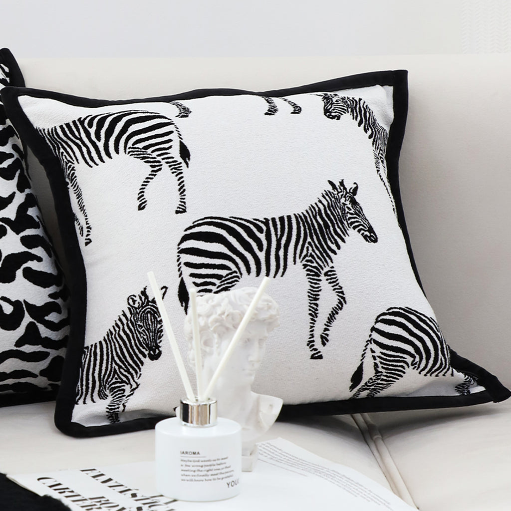 45cm Black and White Light  Luxury Zebra Cushion