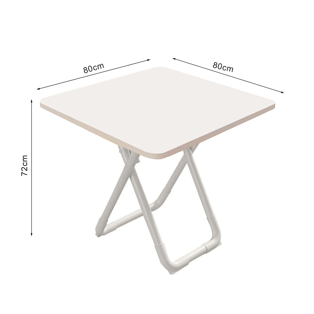 80cm White Square Table with White Legs