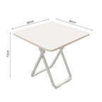 80cm White Square Table with White Legs