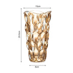 29.8cm Golden Amber Glass Crystal Vase