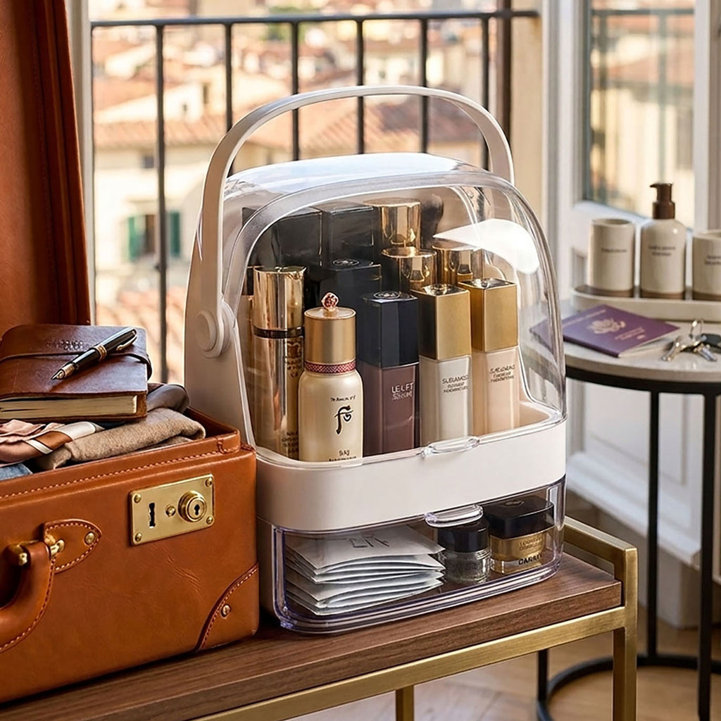 2 Tier White Countertop Makeup Storage Organiser