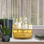 3 Tier Golden Yellow Multifunctional Countertop Cosmetic Storage Organiser