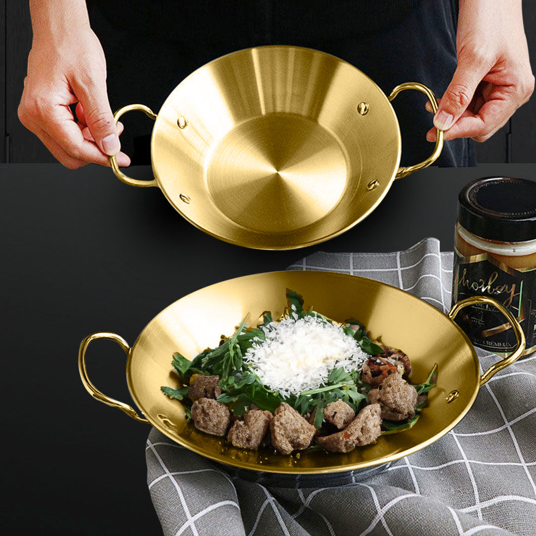 21cm Dry Pot And crafted with 201 Material in Gold for Kitchen Essential