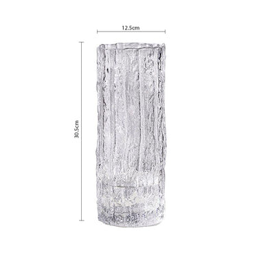 SOGA 30.5cm Handcrafted Clear Glass Vase, Classic Design for Home Decor