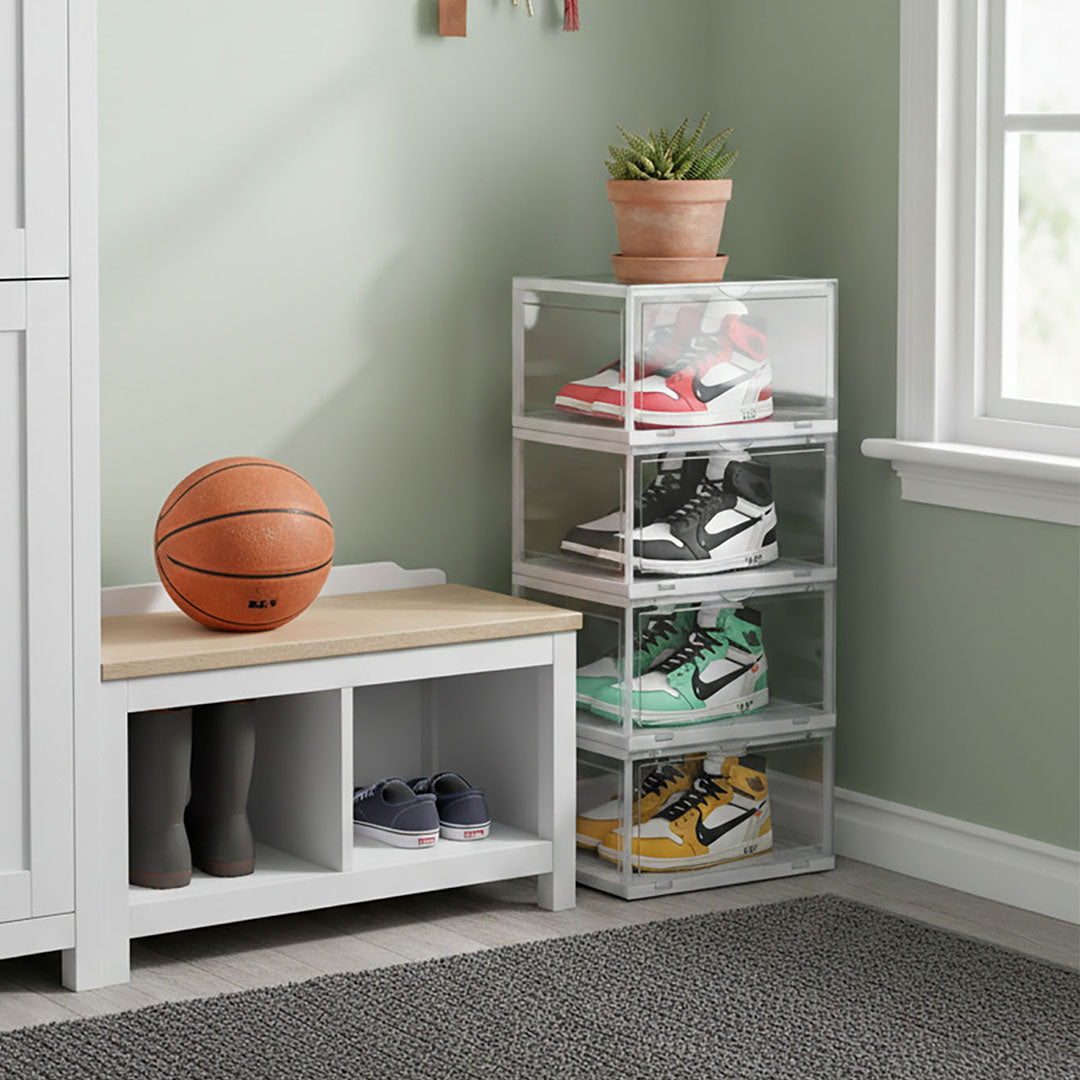 4 Tier Transparent Shoe Organiser