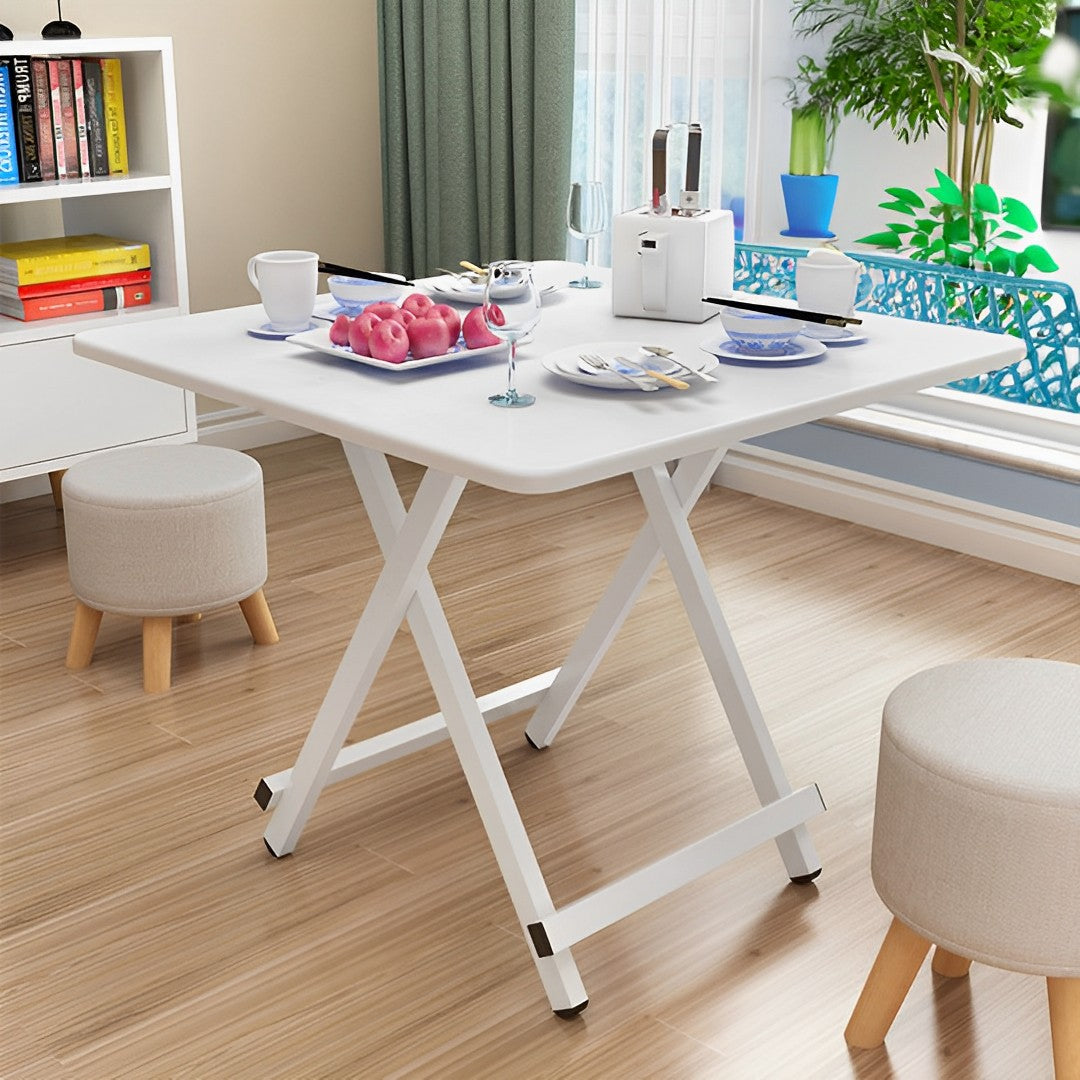 White Dining Table with Lacquered Legs