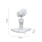 SOGA 59cm White Resin Sculpture Abstract Yoga Girl Design for Home Décor