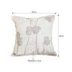 SOGA 45cm Botanical Cream Poppy Flower Print Linen Decorative Throw Pillow