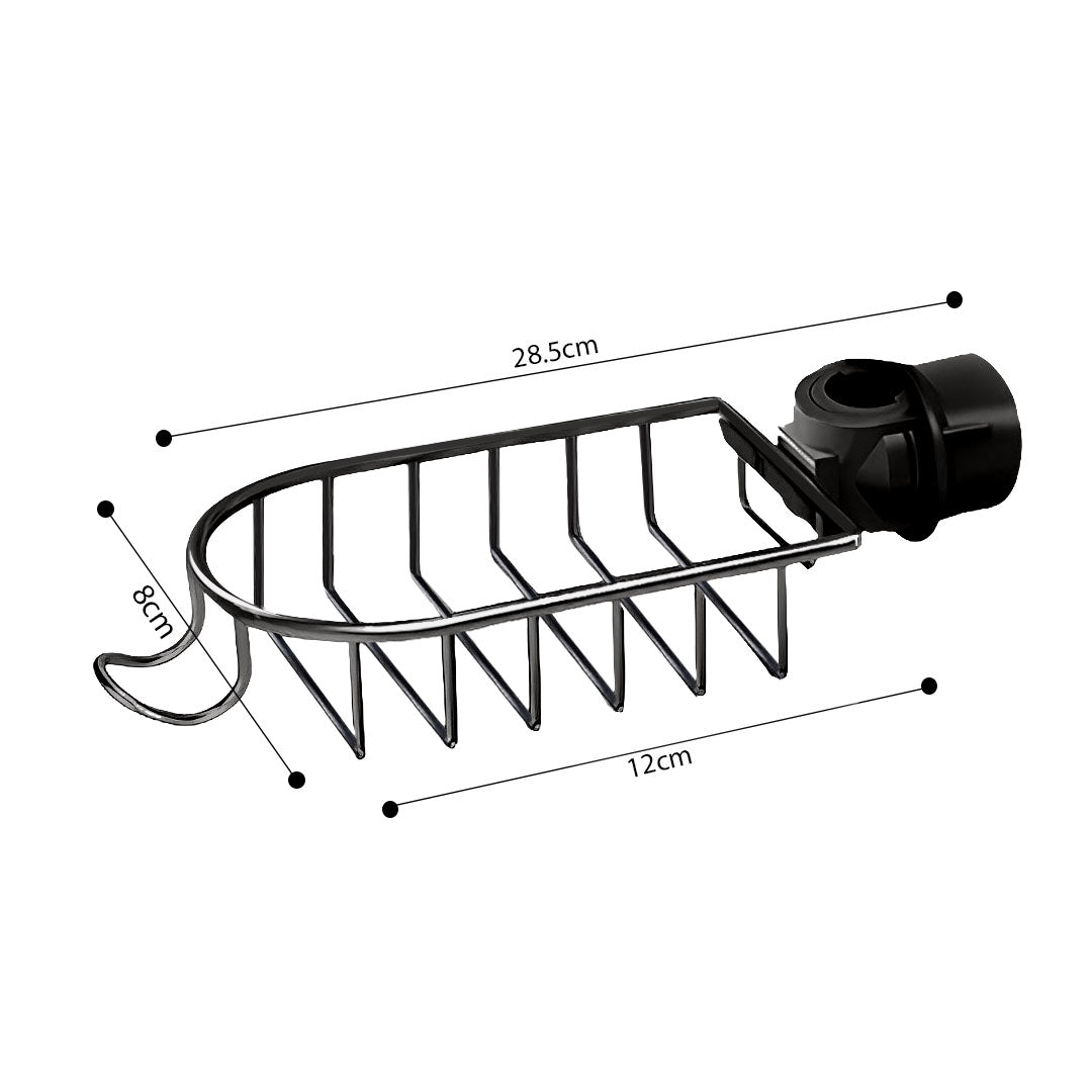 Black Single Kitchen Sink Faucet Organiser