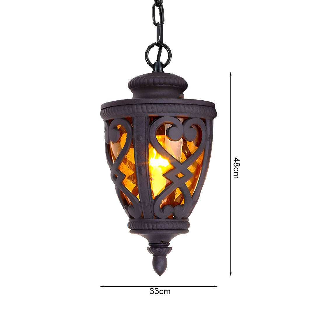 Vintage Lamp 48cm  Aluminum Glass Lantern Chandelier