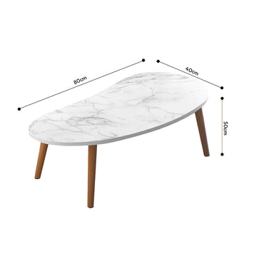 SOGA 80x40cm White Stone Pattern Living Room Nordic  Coffee Table Modern Style