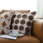 45cm Brown Leather Square Pillow