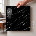 SOGA Peel & Stick Floor and Wall Tiles 60 x 60cm 10 Pack Black Faux Marble