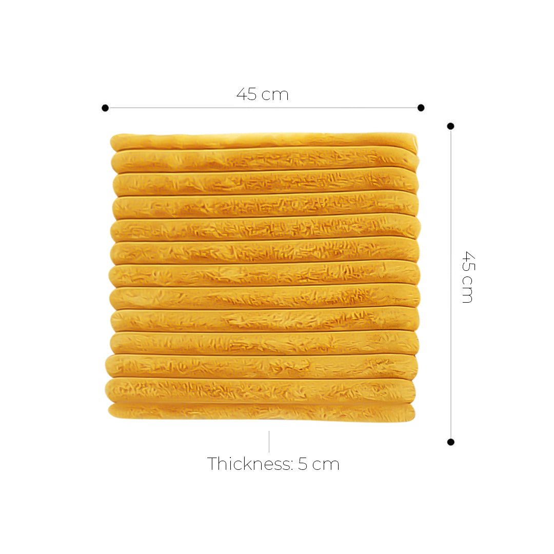SOGA 45cm Golden Corduroy Square Cushion Soft Leaning Plush Backrest Throw Seat Pillow