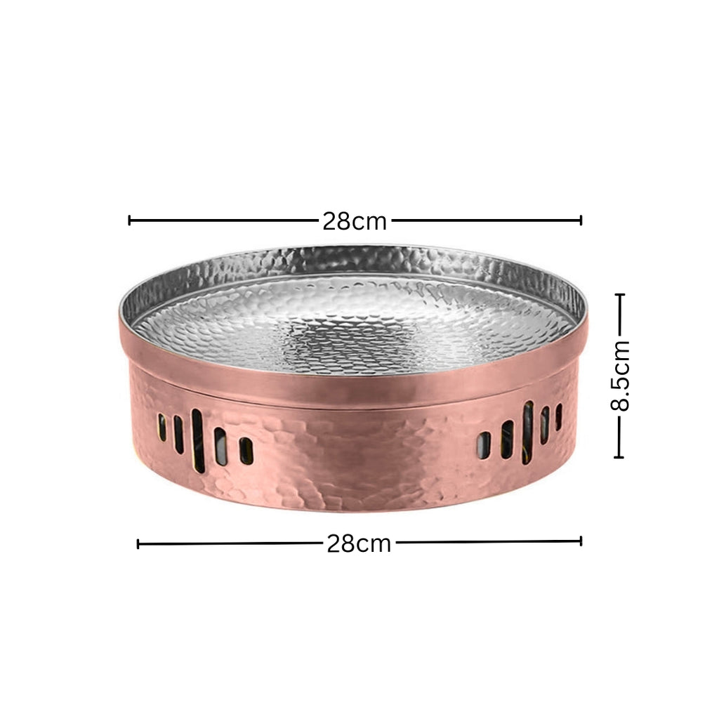 28cm Rose Pink Hammered Dry Pot for Kitchen