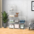 White Portable 9-Cube 3 Column Storage Organiser