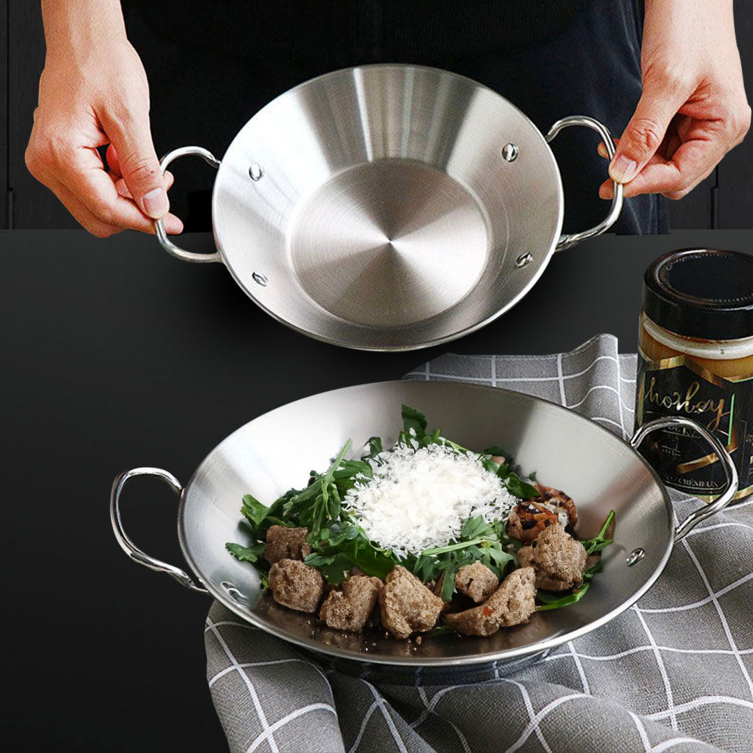 29cm Dry Pot, crafted with 201 Material in Silver Color and for Kitchen Essential